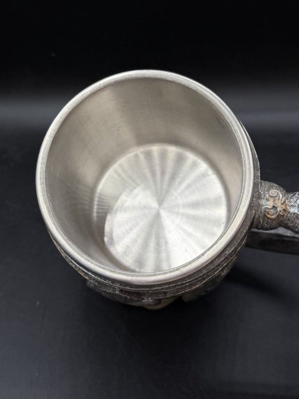 Viking Warrior Skull Helmet Beer Stein Mug Cup Stainless Steel Lined Gothic - Picture 8 of 8
